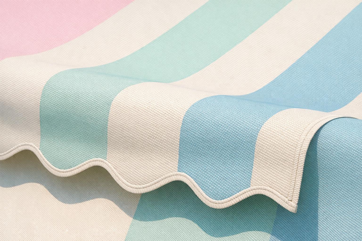 Zdjęcie tkaniny markizy w pastelowym odcieniu zbliżenie materiału odpornego na UV